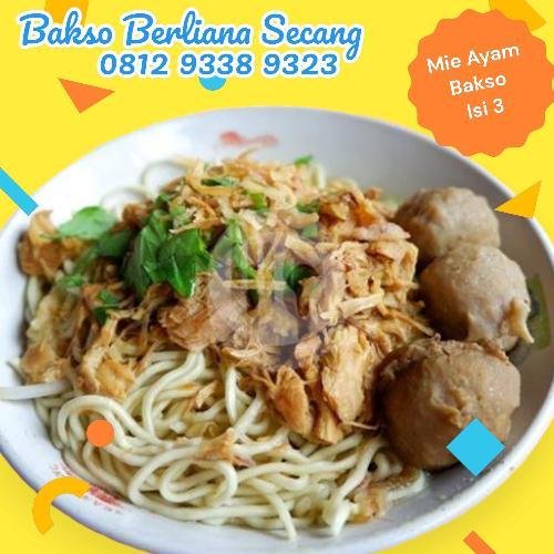 Mie Ayam Bakso isi 5 menu Bakso Dan Es Kelapa Muda Berliana, Secang