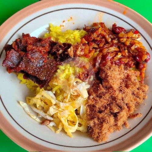 Nasi Kuning - Lauk Dendeng Balado menu Lontong Sayur & Soto Padang Uda Apit, Depok