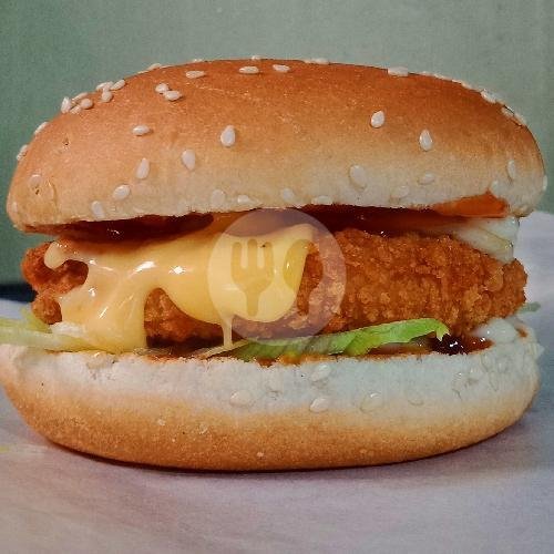 Chicken Burger With Egg menu Emiko Burger Fried Chicken & Ayam Geprek, Kasihan