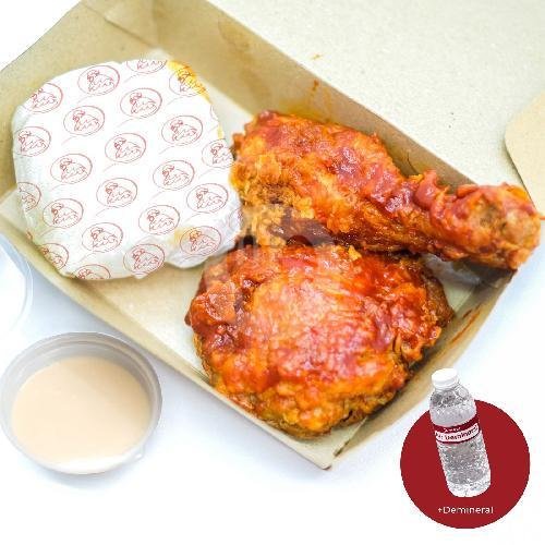 Sekandang  2 ayam Goreng Hoisin   dengan Sambal Bawang + Air Demineral 330 ml menu Ayam Goreng Sekandang, Jl Margasatwa