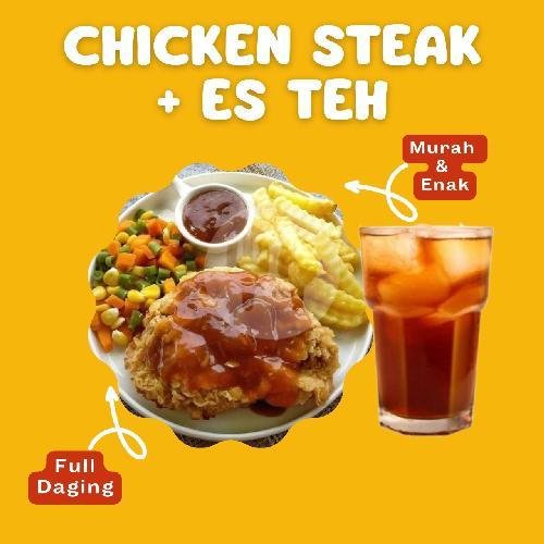 Paket Nasi Ayam Krispy Saus Mentega+Es Teh menu Ayam Geprek Kremes RAYA, Masaran