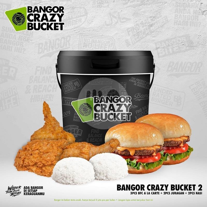 Bangor Crazy Bucket 3 menu Burger Bangor Express, Pekalongan
