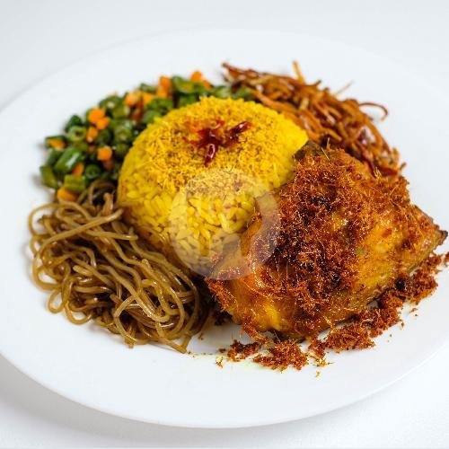 NASI PUTIH Ikan Telur menu Nasi Kuning Ambon Poka, Tenggilis Mejoyo