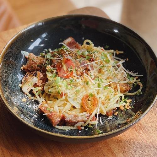 Pan Fried Pork Belly Noodle with Chili Sesame Oil menu Mister Sunday