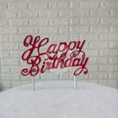 Topper Akrilik Happy Birthday menu Lajoya Bakery, Uber, Ujung Berung