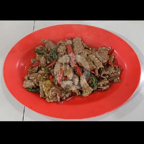 Sayur Putih Cah Babi Dan Cabe Kering menu Nasi Campur Kalimantan, Nipah