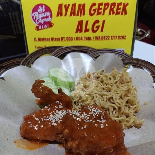 Mie Goreng + Ayam Geprek Mozzarella menu Ayam Geprek Algi, Maleer Utara