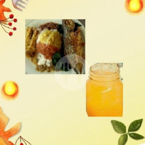 Nasi Cincang Plus Es NUTRISARI Jeruk menu Rumah Makan Padang Basamo, Linggawastu