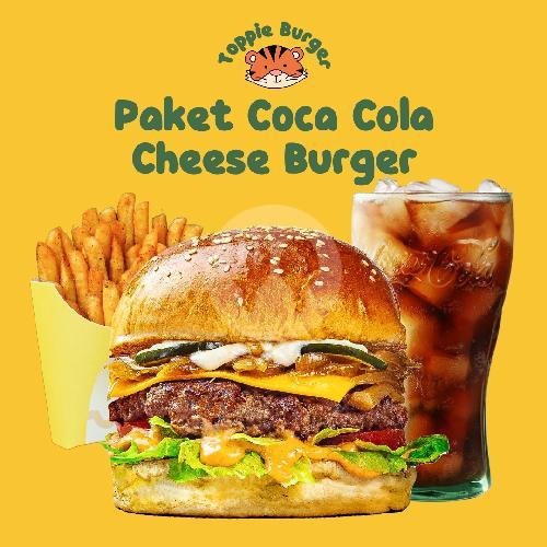 Paket Coca Cola Original Chicken Burger menu Toppie Burger, Sukajadi