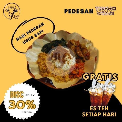 Pedesan Paru Cabai Hijau Dan Nasi Daun Jeruk + Es Teh menu Pedesan Tengah Wengi, Soekarno-Hatta