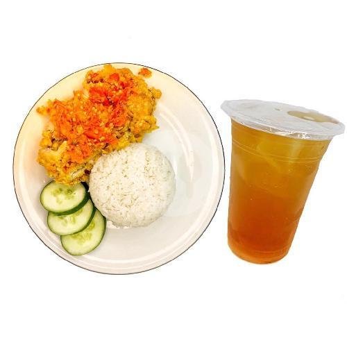 Ayam Geprek + Jamur + Nasi menu Ayam Geprek Bu Rini 6, Candi Gebang