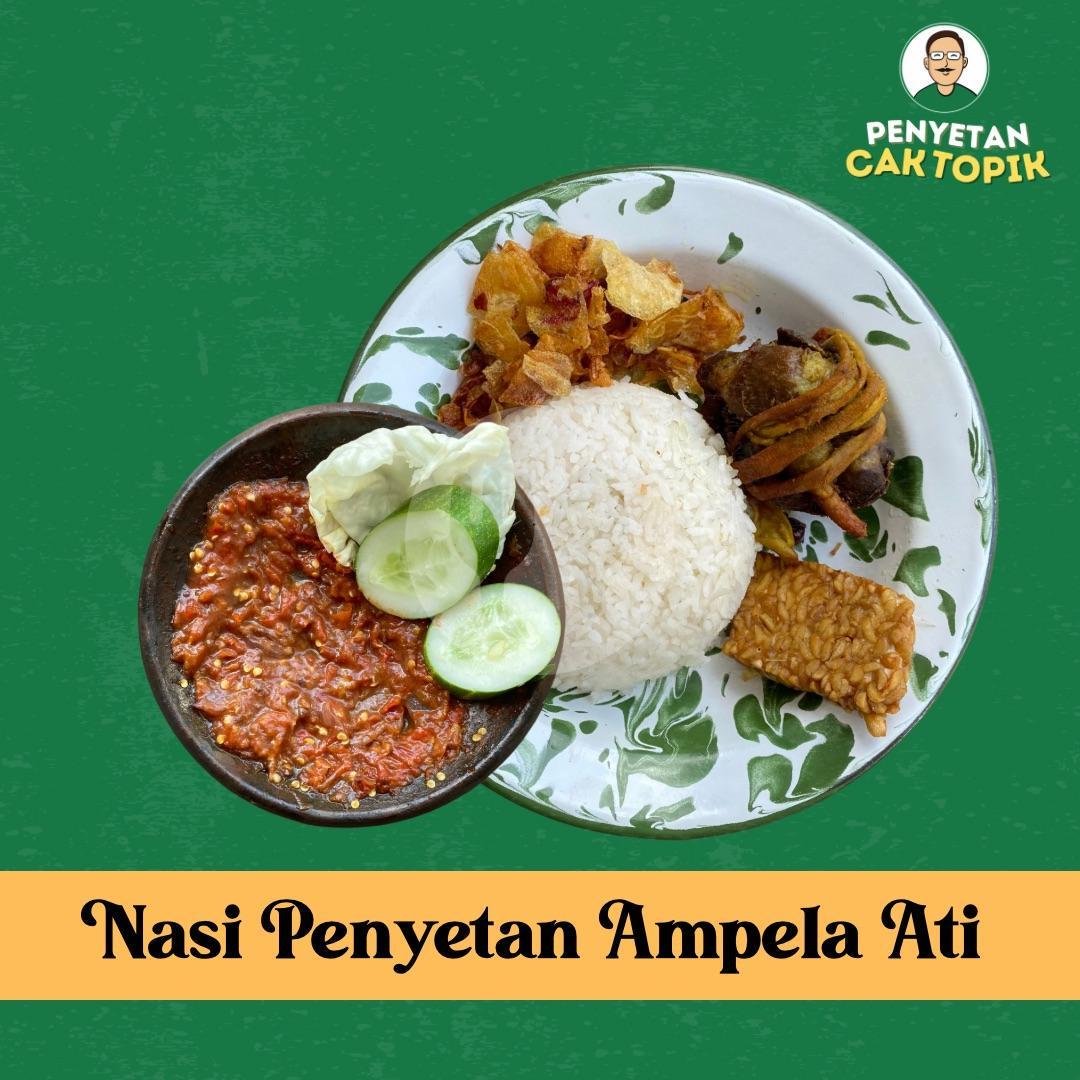 Nasi Telur Dadar Penyet Komplit menu Penyetan Cak Topik, Ganting - Gedangan