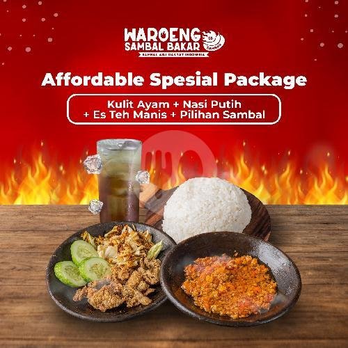 Paket Nasi Putih + Cumi + Pilihan Sambal + Es Lemon Tea menu Waroeng Sambal Bakar, Utan Kayu
