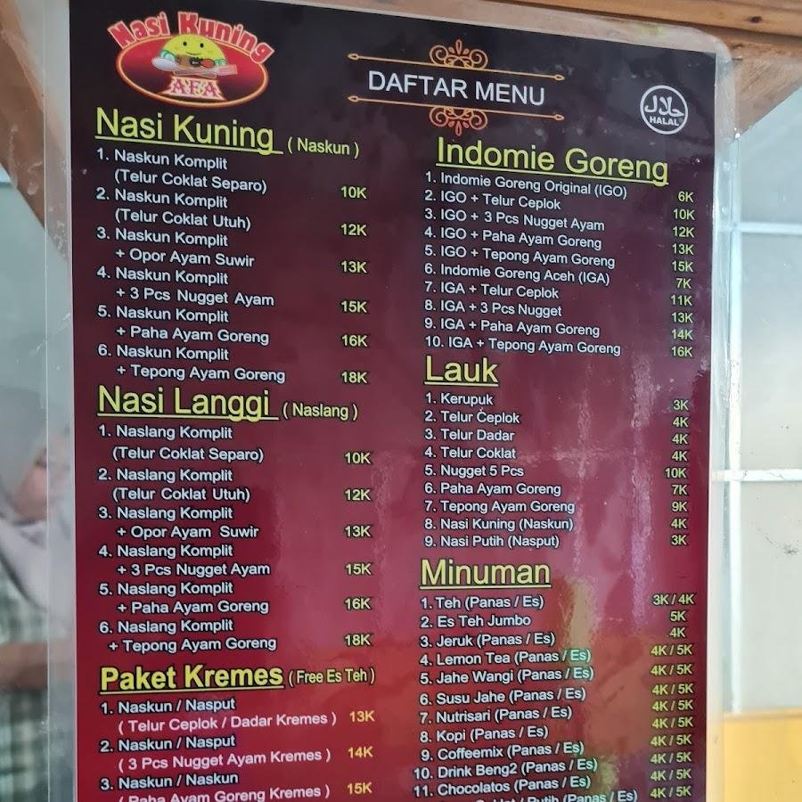 Warung Nasi Kuning Afa