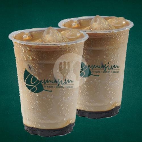 Creamy Latte + Greentea menu Semusim Cafe, Lowokwaru