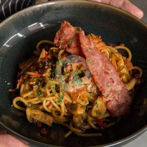 Mushroom and Pork Bacon Pasta menu Mister Sunday