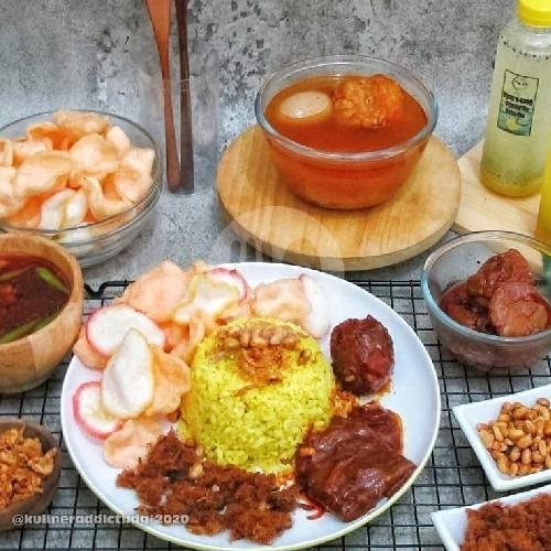 Rendang Daging Sapi menu Nasi Kuning Pasirkoja, Online
