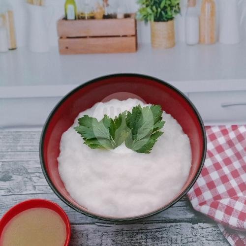 Tauge cah ikan asin menu Bubur Ayam Mas Toto, Karang Tengah