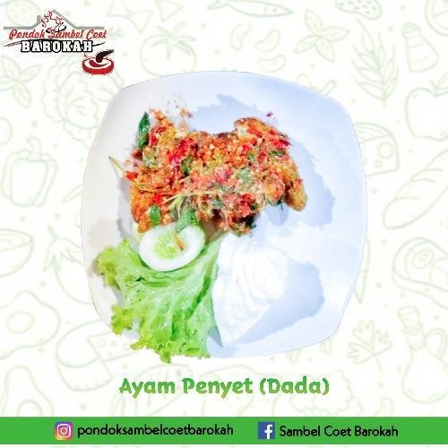 Ayam Penyet (dada) menu Pondok Sambel Coet Barokah, Cengkareng