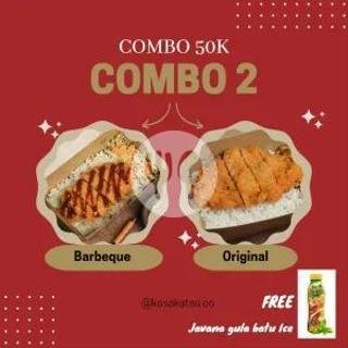 PaketÂ NasiÂ KatsuÂ BBQÂ +Â MineralÂ IceÂ +Â 1 Sosis Goreng menu Kosakatsu, Jebres