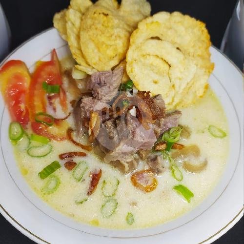 Soto Betawi Kaki+Daging Sapi+Nasi+Es Teh Manis Secangkir Makna menu Soto Betawi Resep Unin, Antapani