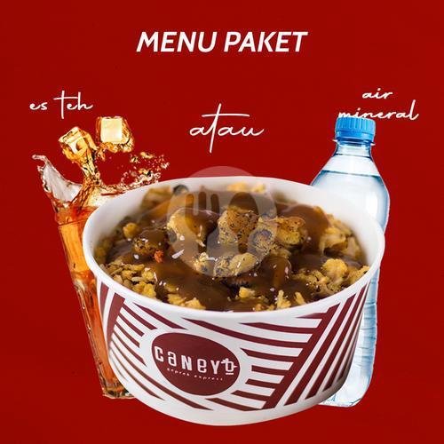 Paket Geprek Salted Egg - Air Mineral / Teh menu Caneyo Geprek Express, Tlogomas