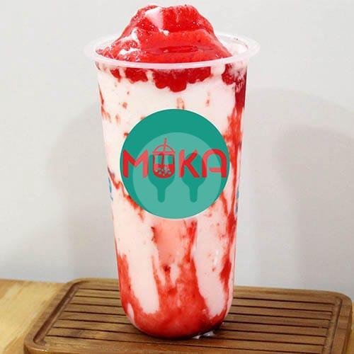 Strawberry Yoghurt Smoothies menu MOKA KAYU MANIS