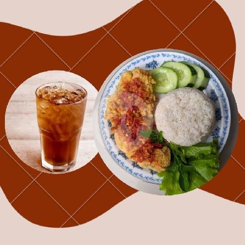 Nasi Ayam Geprek Sambel Merah menu Ayam Geprek Hokki, Tegal Arum
