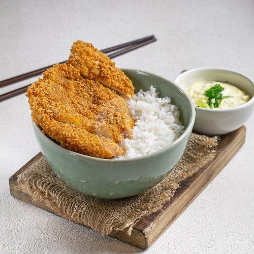Chicken Katsu Tartar Don menu Mangkok Nasi, Dago