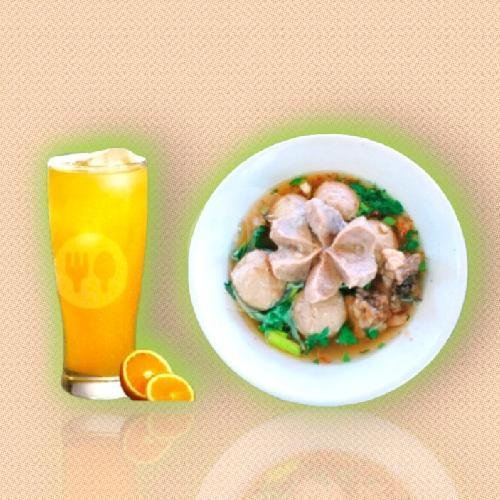 Bakso + Teh botol menu Bakso Kliwon Palimanan, Jalan Ki Ageng Tepak