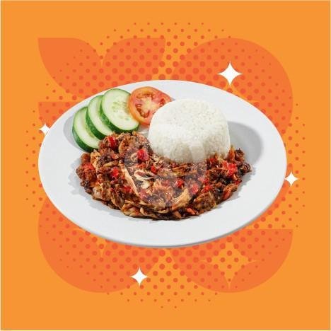 Nasi + Dada/Paha Atas Geprek + Sambal Matah menu Ayam Geprek Hara Chicken, Galeria Mall