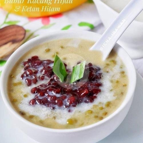 Burjo + Ketan Hitam menu Warmindo Wahyu Rama, Kabupaten