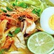 5 Porsi Soto Ayam Daging+Kulit+Nasi+Koya menu Soto Ayam Surabaya Asli. Cak Mus