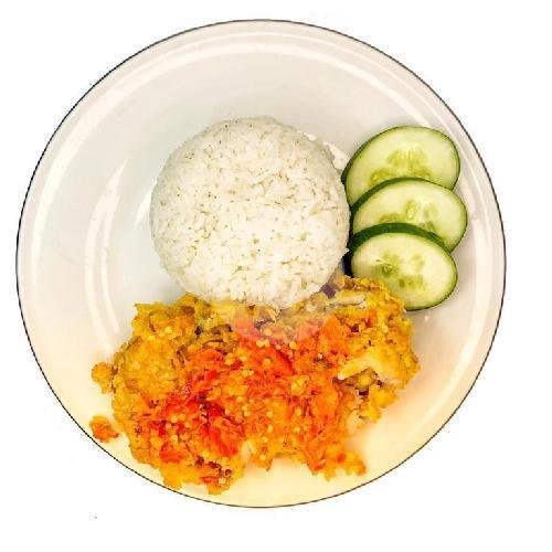 Ayam Geprek + Nasi menu Ayam Geprek Bu Rini 6, Candi Gebang