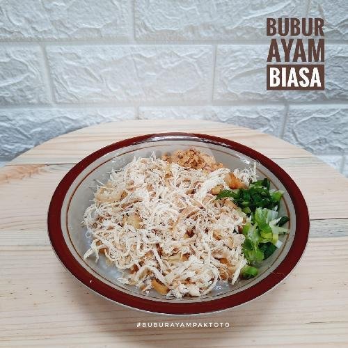 Bubur Polos menu Bubur Ayam Pak Toto, Terusan Buah Batu