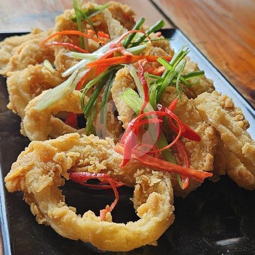 Cumi Saos Padang menu Ayam Penyet Ju-Pe, Cendrawasih