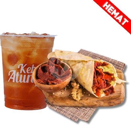 Extra Big Beef Kebab + Iced Tea menu Kebab Atung, Pancoran Barat