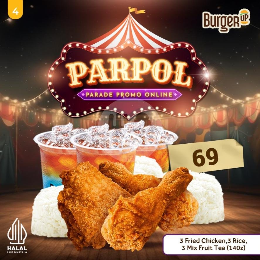 Gemoy 1 menu Burger Up 2 Go, Plaza Surabaya