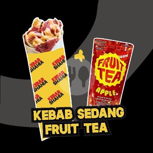Kebab Hitam Original + Fruit Tea menu Kebab & Burger Shahia