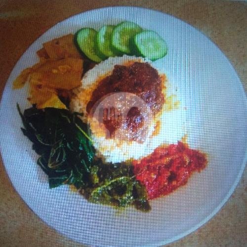 Nasi Rendang + Es Teh Manis menu RM Padang Doa Mande, Jatinangor