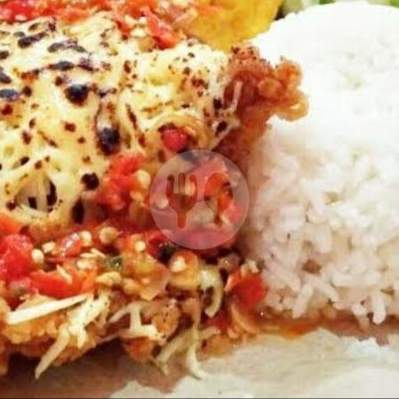 Fried Chiken Saus Richeese+Nasi menu Ayam Geprek Maryana, Baladewa