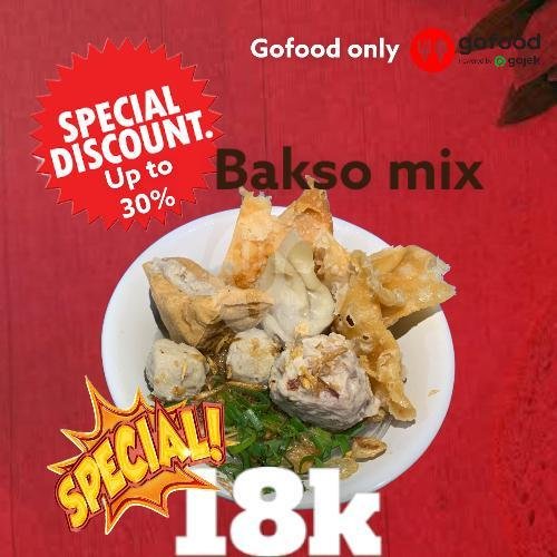 BAKSO MALANG CAMPUR + ESTEH FREE menu Bakso Bakwan Malang Asli Pak Giman