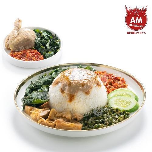 Nasi Ayam Rendang Komplit menu Nasi Padang Andi Mulya, Panyileukan