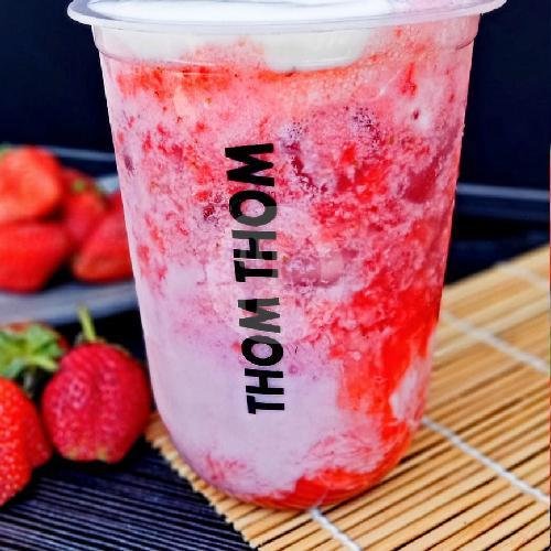Korean Strawberry Latte menu Thom Thom, Babakan Rancamanyar