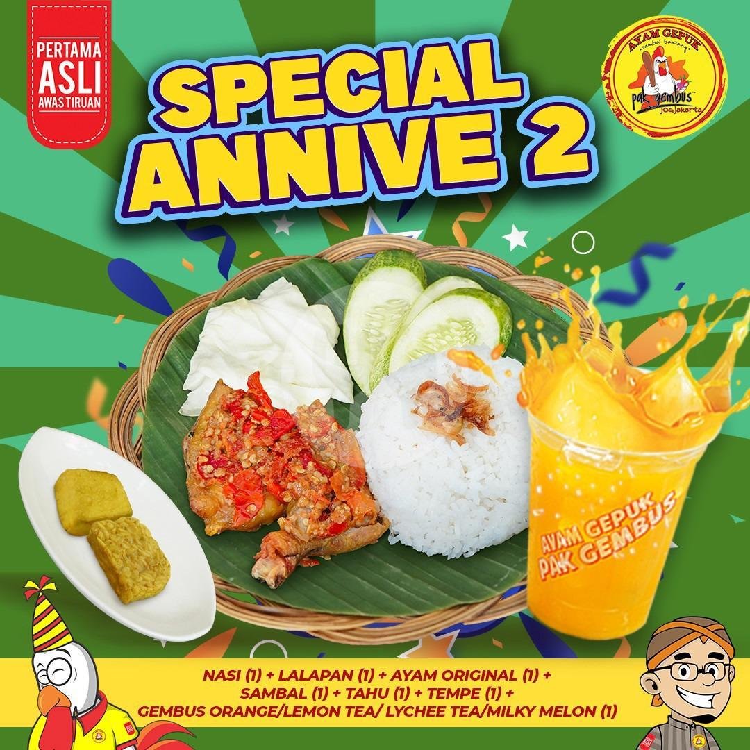 Special Annive 3 menu Ayam Gepuk Pak Gembus, Bhayangkara