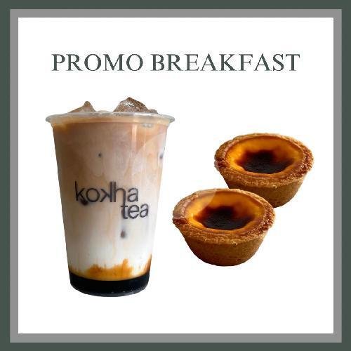 1 Cheese + 1 Chocolate + 1 Aren Coffee menu King Egg Tart Roti Bakery, Kartini 2
