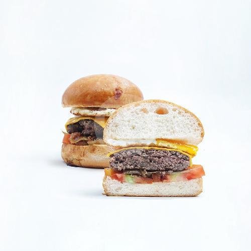 Bearded Beef Bacon Single Burger menu Makan Daging Burger & Fries, Serengan