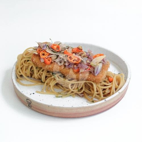 Spaghetti Ayam Sambal Matah menu Ruang Teduh Coffee & Cheesecake, Kedawung