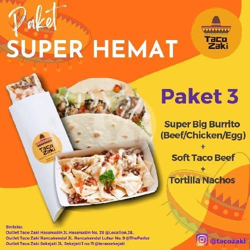 Ramdhan Paket 3 menu Taco Zaki Mexican Food, Sekejati