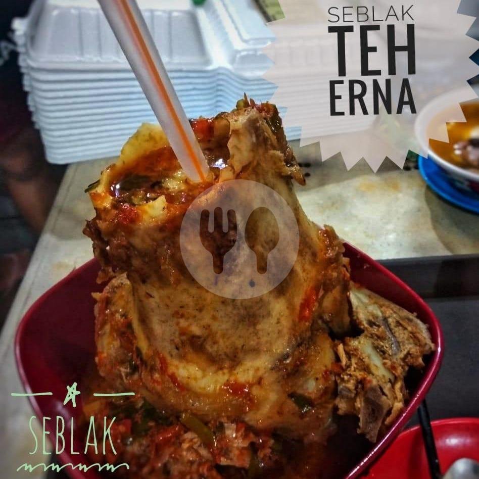 Nasi Rendang + Sayur menu Seblak Teh Erna, Kampung Kali